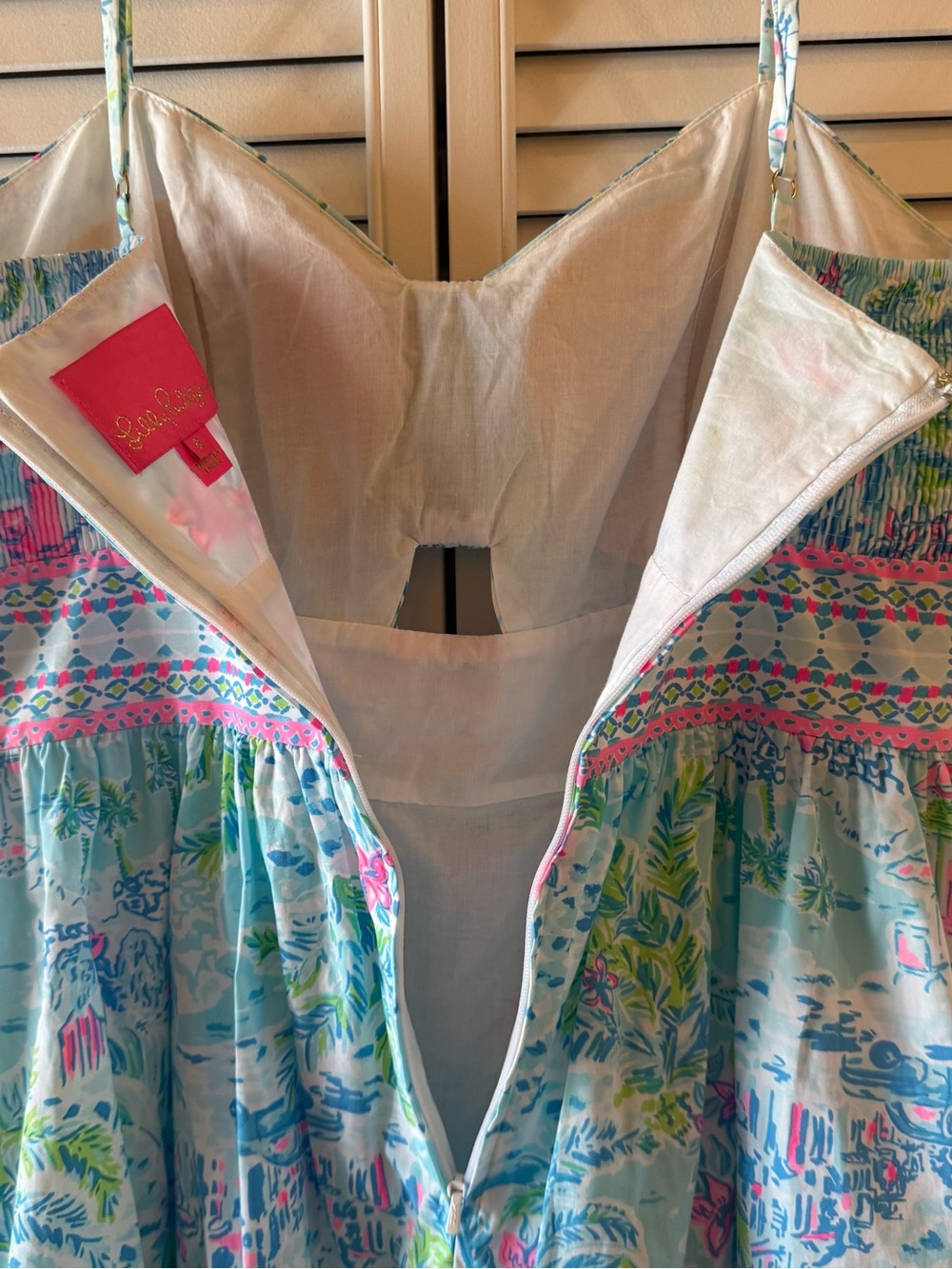 Lilly Pulitzer 🌴 Katlynn Dress “What A Lovely Place” Spaghetti Strap Size 8 - Picture 11 of 15